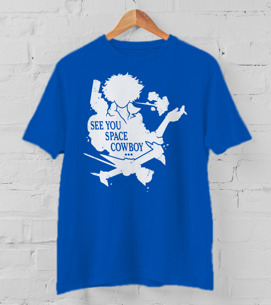 SEE YOU SPACE COWBOY Spike Silhouette Smoking Scene T-Shirt