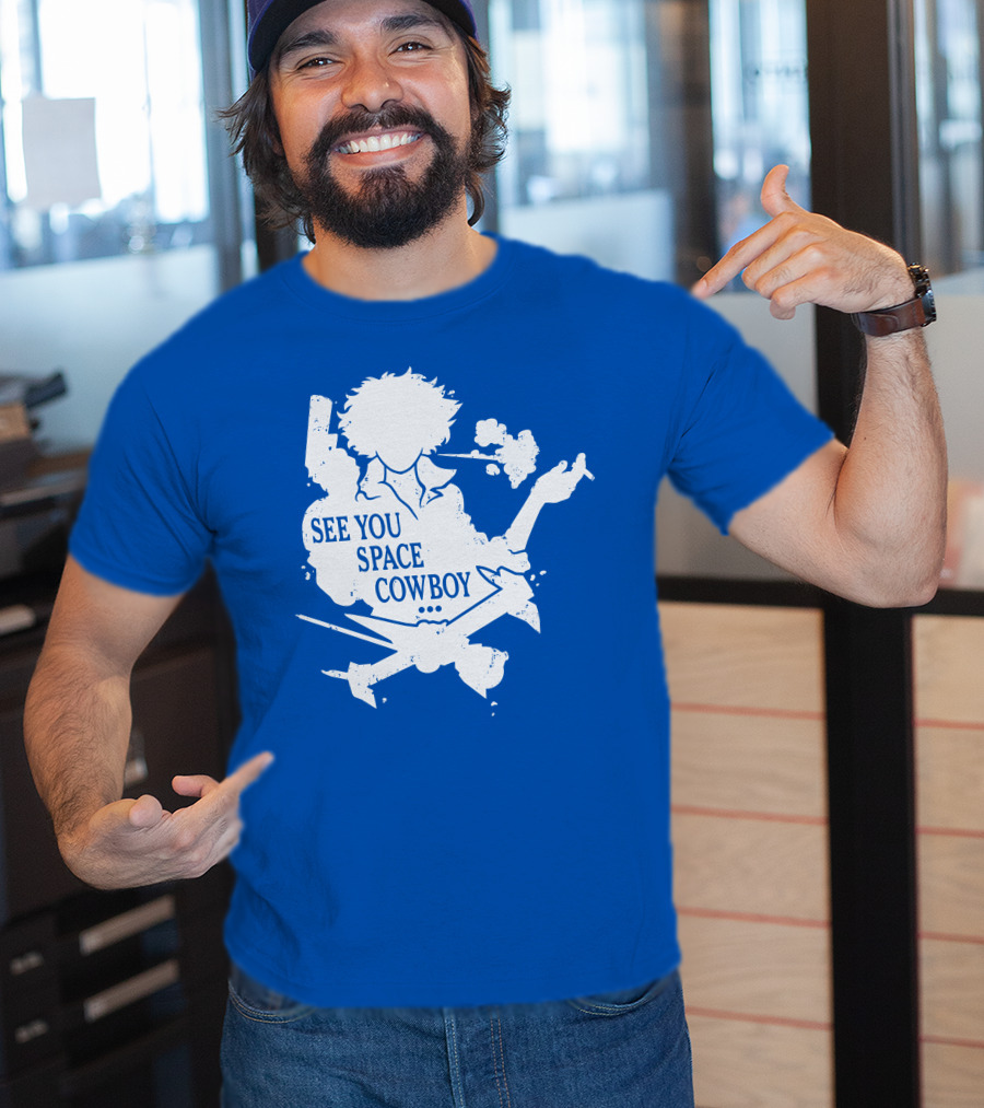 SEE YOU SPACE COWBOY Spike Silhouette Smoking Scene T-Shirt
