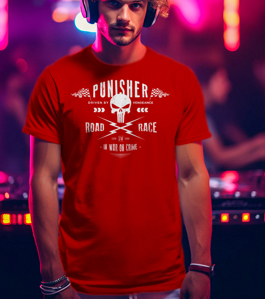 Punisher Driven By Vengeance Road Race In War On Crime T-Shirt