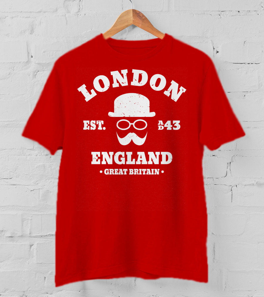 London England Est. AD 43 Great Britain Hipster Bowler Hat T-Shirt