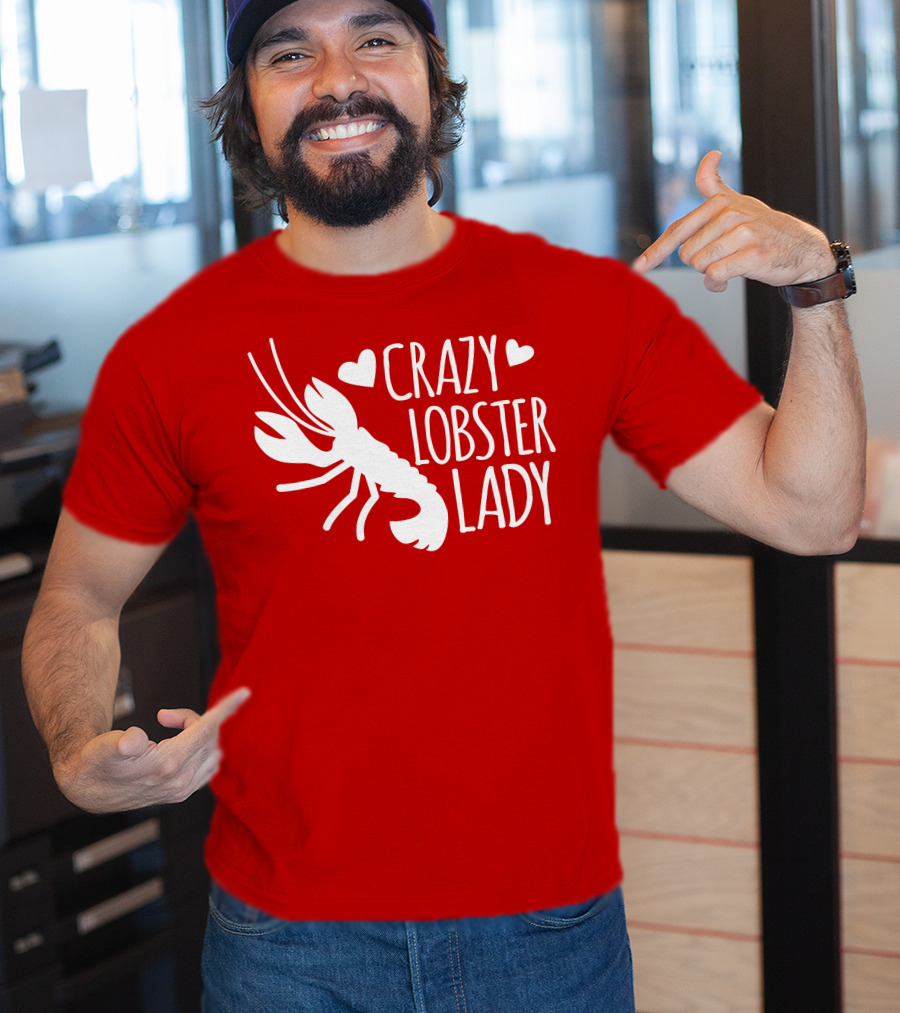 Crazy Lobster Lady With Hearts T-Shirt