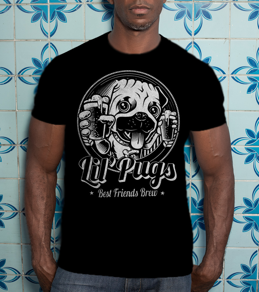 Lil' Pugs Best Friends Brew T-Shirt
