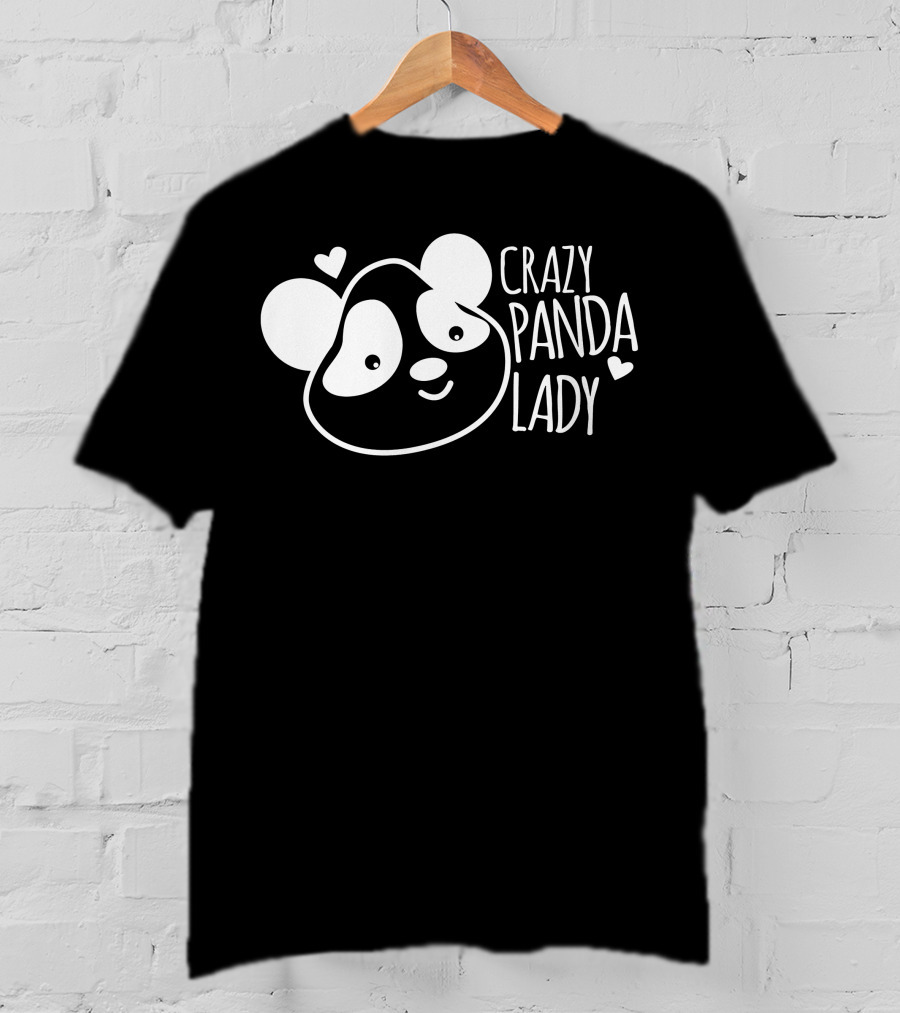 CRAZY PANDA LADY Heart T-Shirt