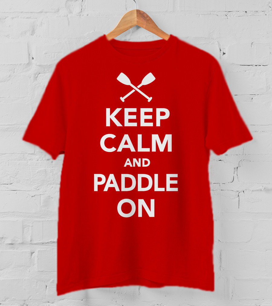Keep Calm And Paddle On With Crossed Paddles Icon T-Shirt