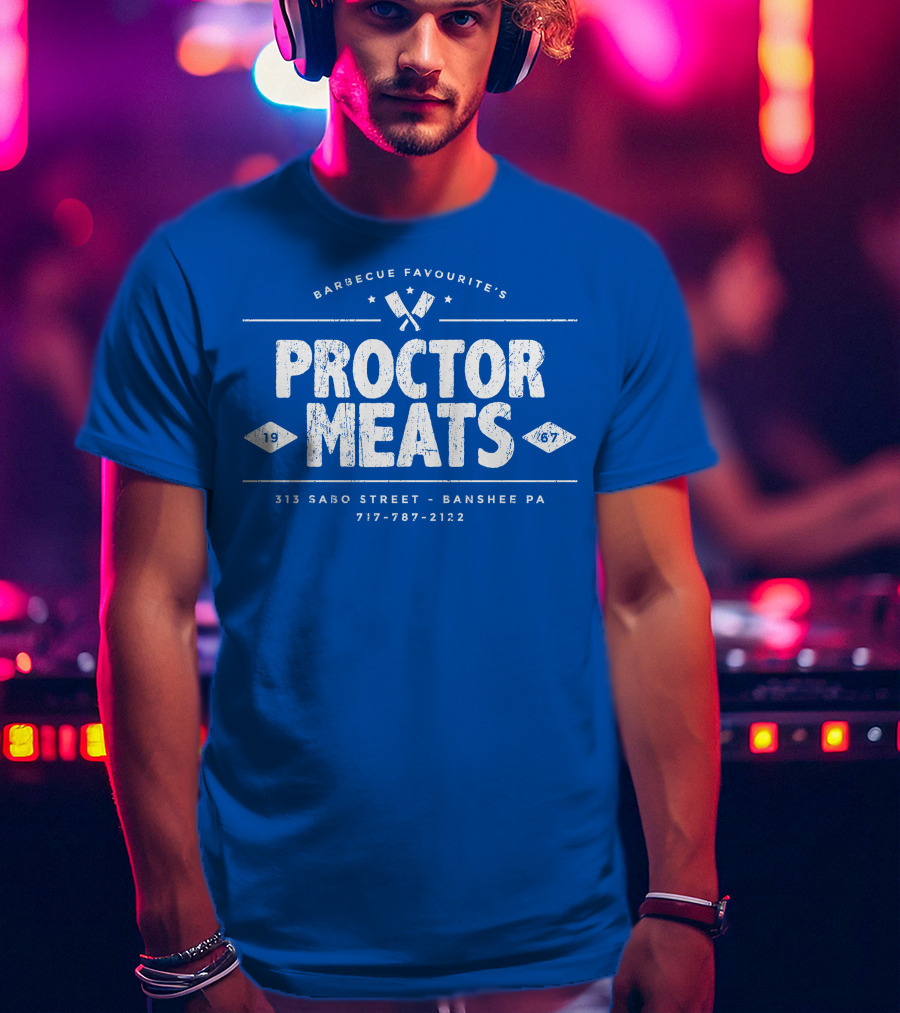 BARBECUE FAVOURITE'S PROCTOR MEATS 313 SABO STREET BANSHEE PA 717-787-2122 1967 WORN LOOK T-Shirt