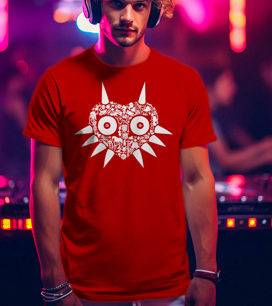 Majora's Mask Hidden Icons Heart Shape T-Shirt