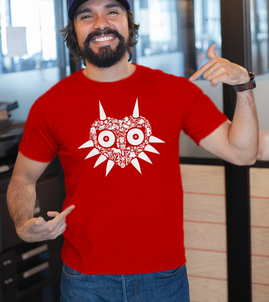 Majora's Mask Hidden Icons Heart Shape T-Shirt