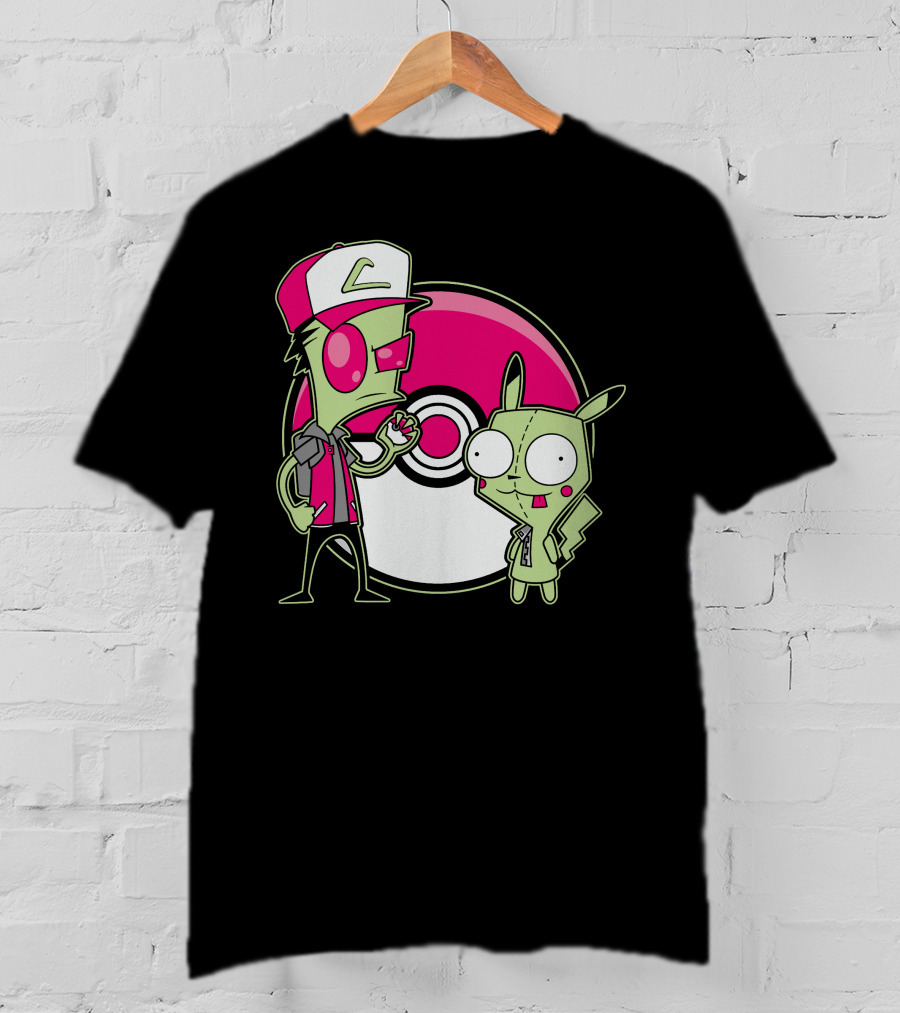 Invader Zim Gir Pikachu Pokemon Trainer Mashup T-Shirt