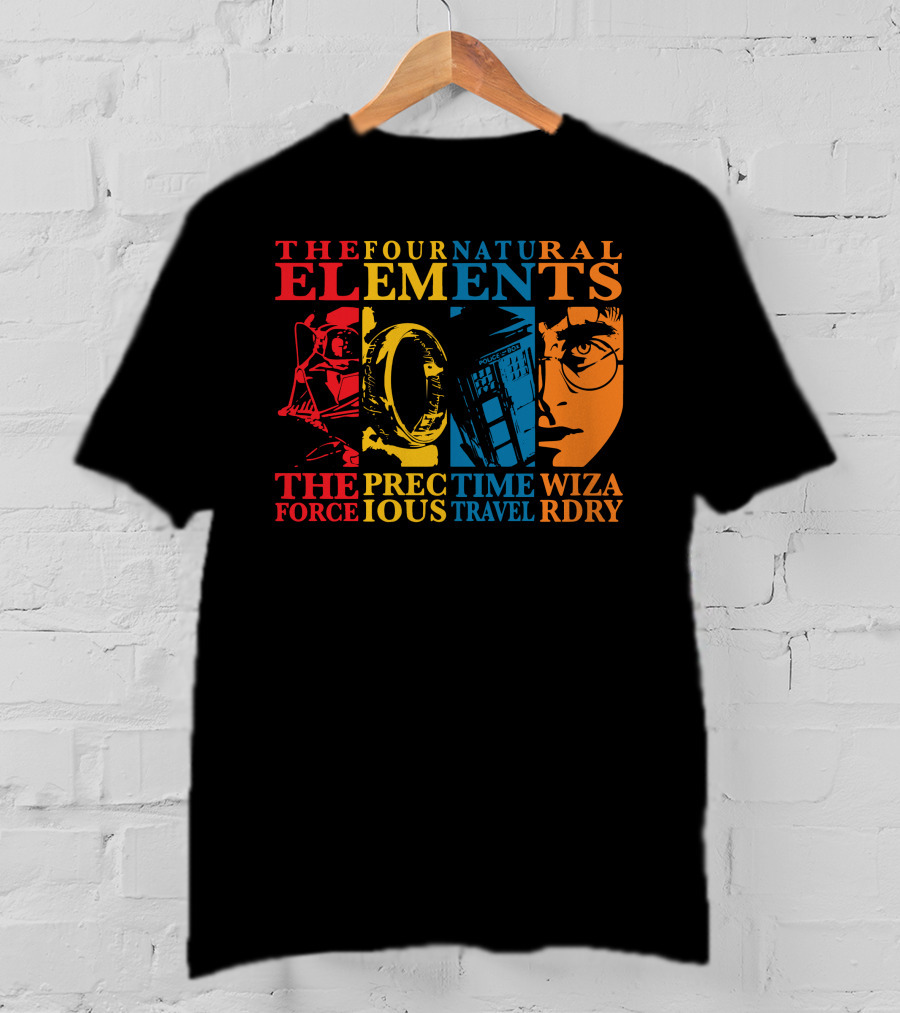 The Four Natural Elements Force Prec Time Travel Wizardry T-Shirt