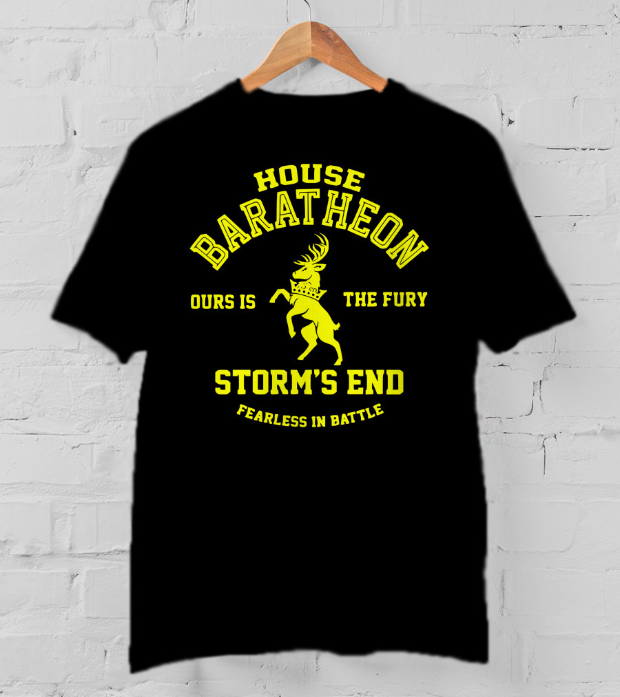 House Baratheon Ours Is The Fury Storm's End Fearless In Battle T-Shirt