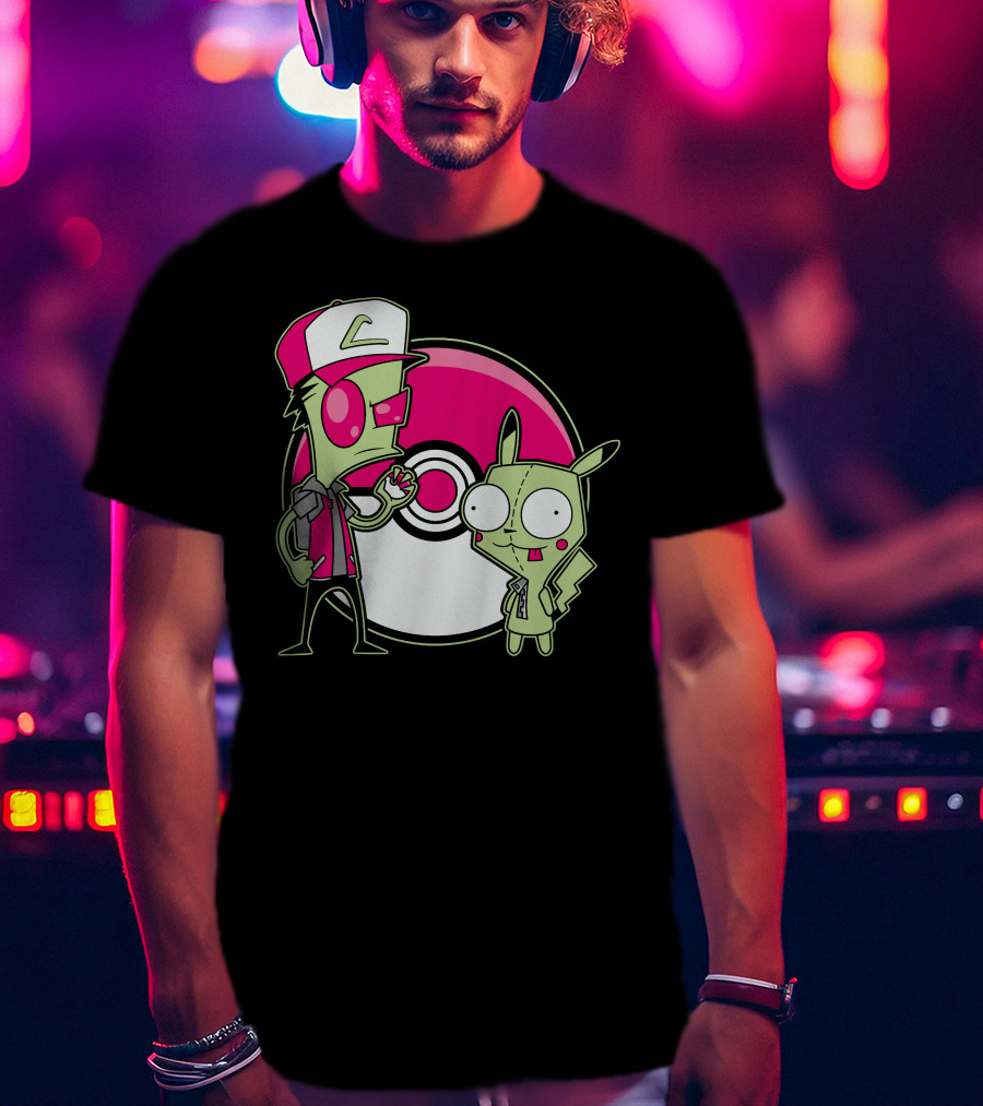 Zombie Pokemon Trainer And Creature With Poke Ball T-Shirt