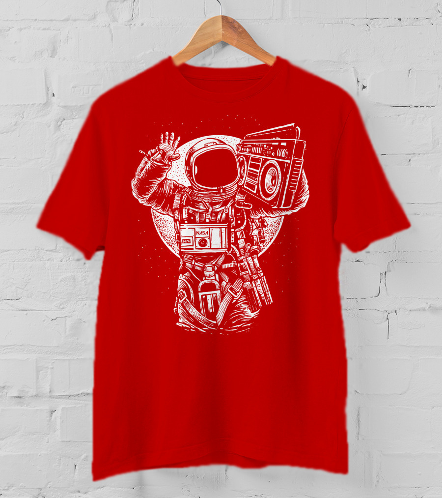 NASA Astronaut With Boombox Space T-Shirt