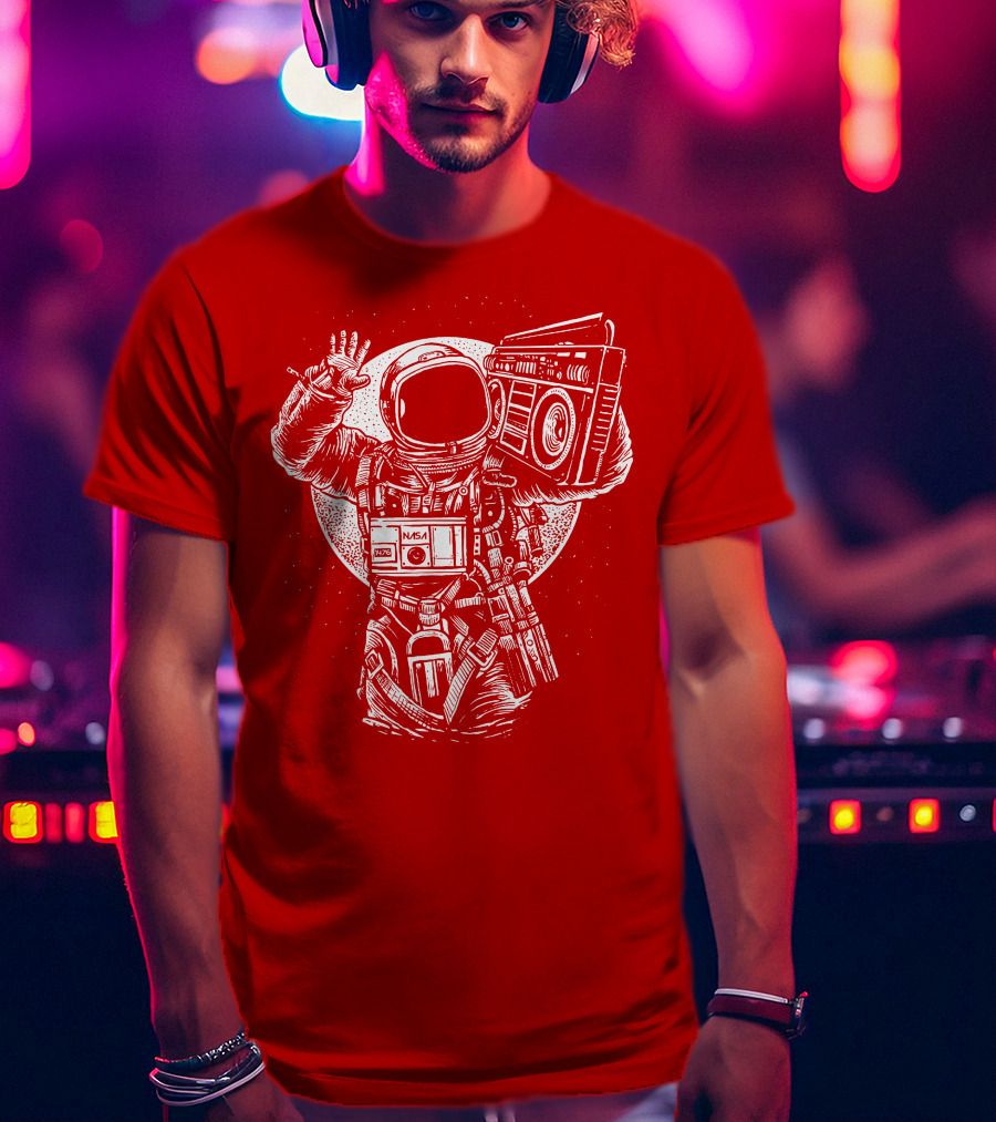 NASA Astronaut With Boombox Space T-Shirt