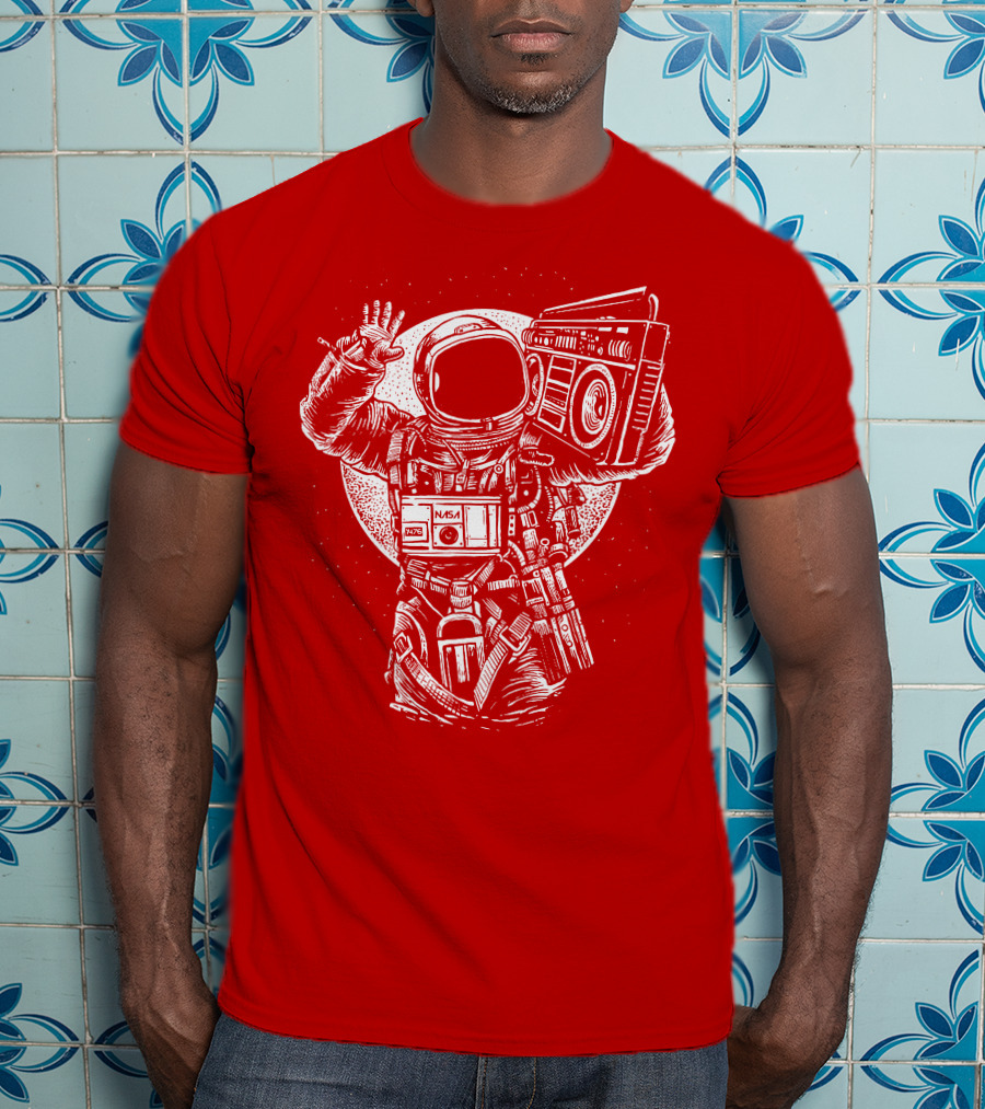 NASA Astronaut With Boombox Space T-Shirt
