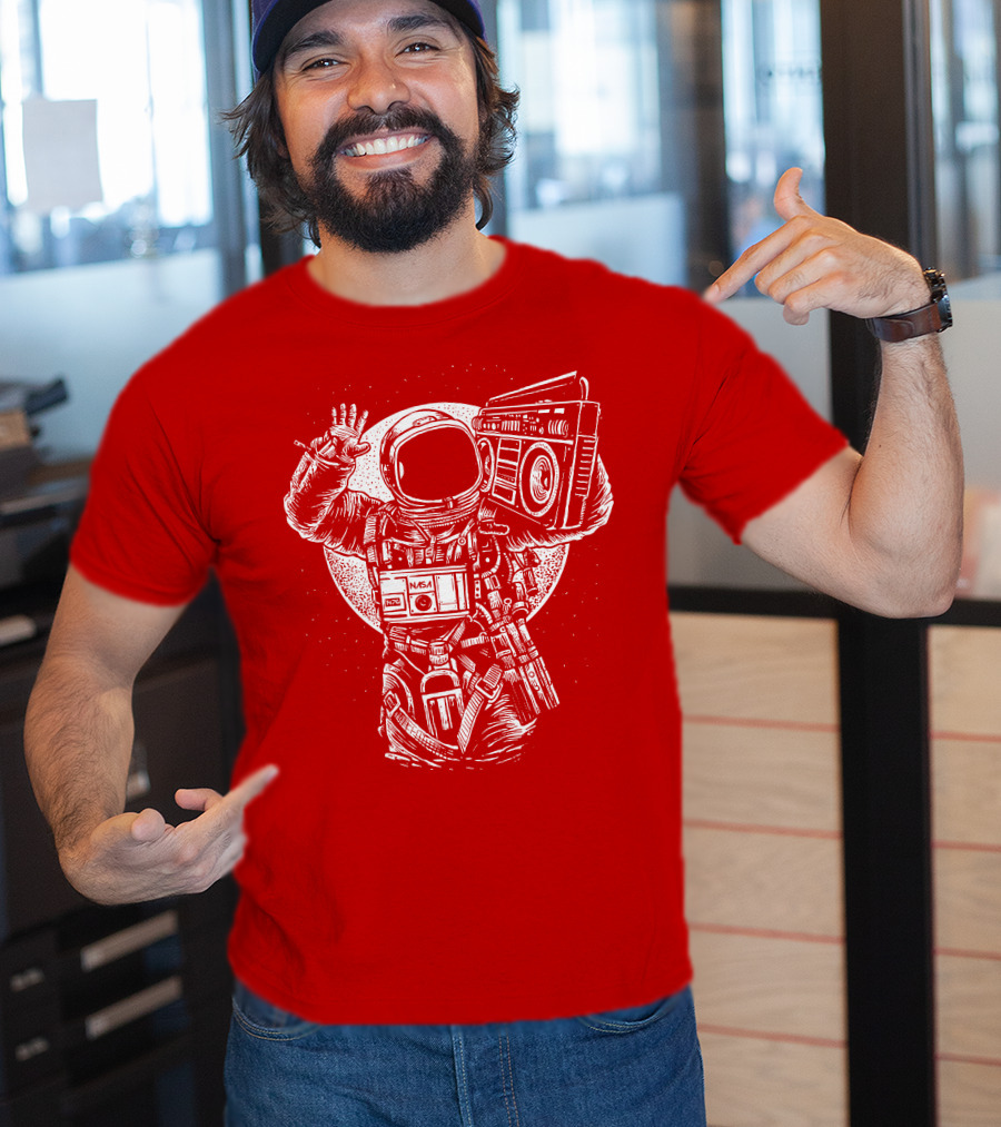 NASA Astronaut With Boombox Space T-Shirt