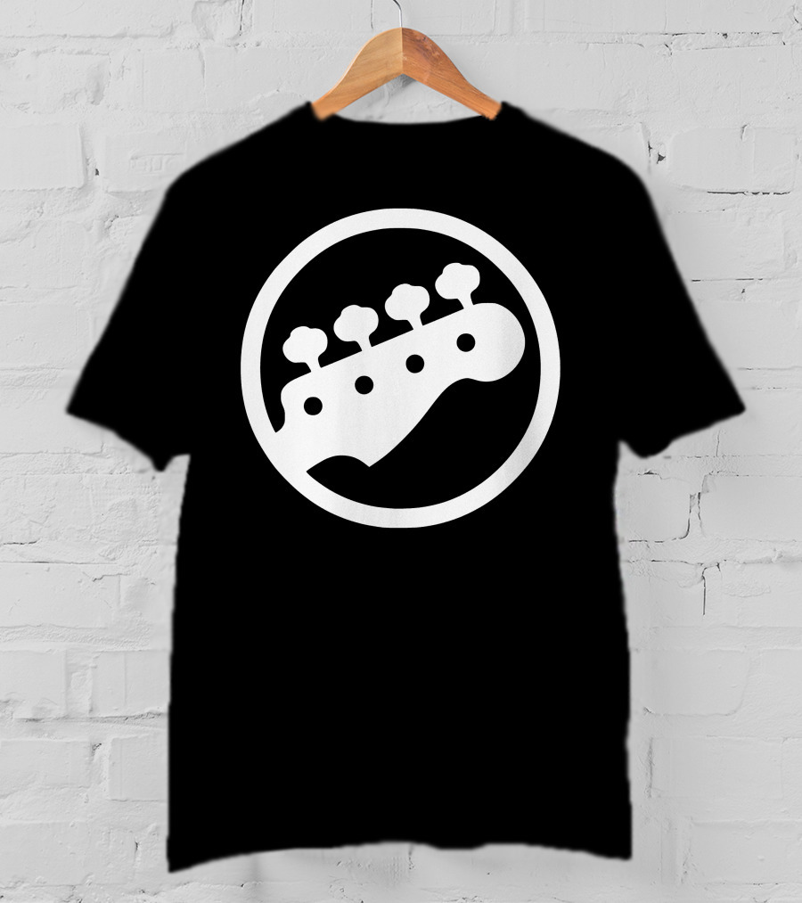 Bass Guitar Player Tuning Pegs Circle T-Shirt