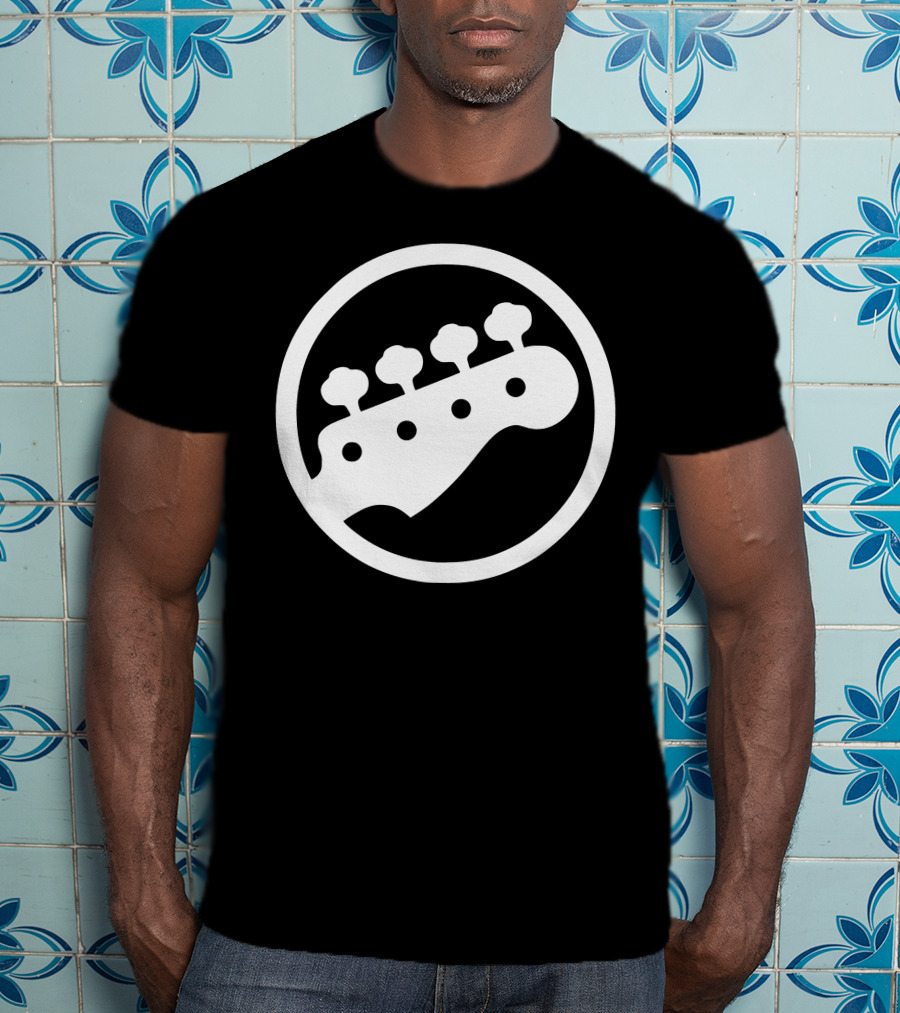 Bass Guitar Player Tuning Pegs Circle T-Shirt