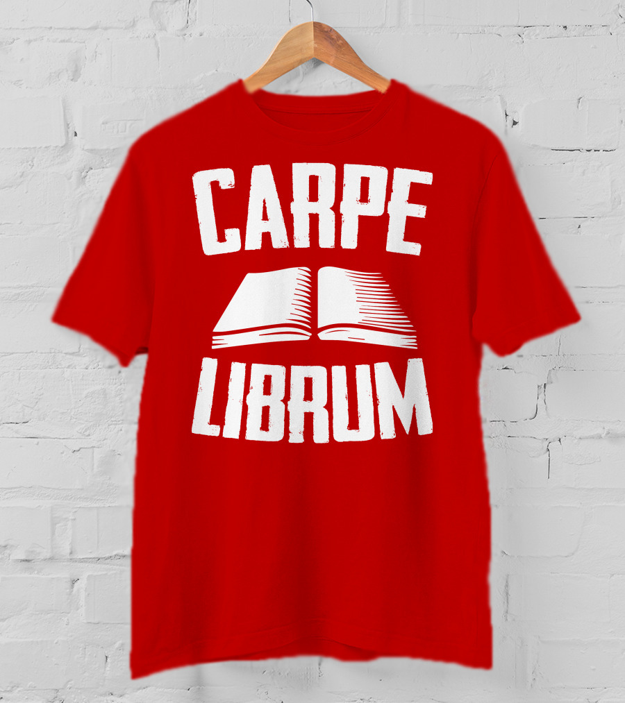 Carpe Librum Open Book Typography T-Shirt