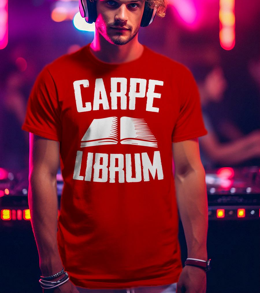 Carpe Librum Open Book Typography T-Shirt