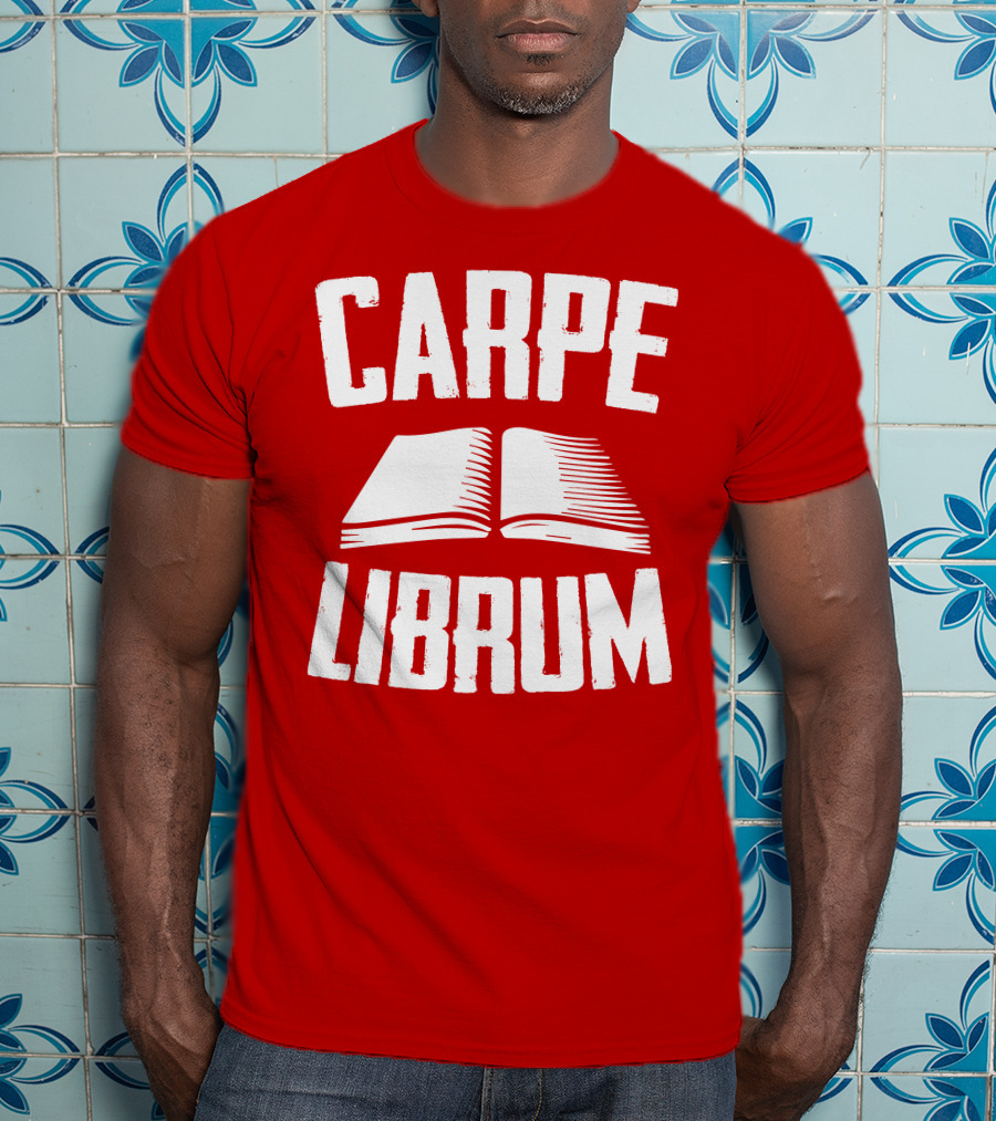 Carpe Librum Open Book Typography T-Shirt