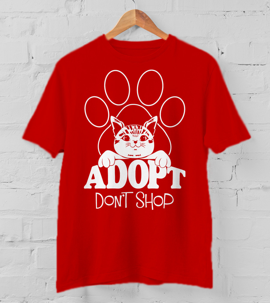 Cat Paw Adopt Don't Shop T-Shirt