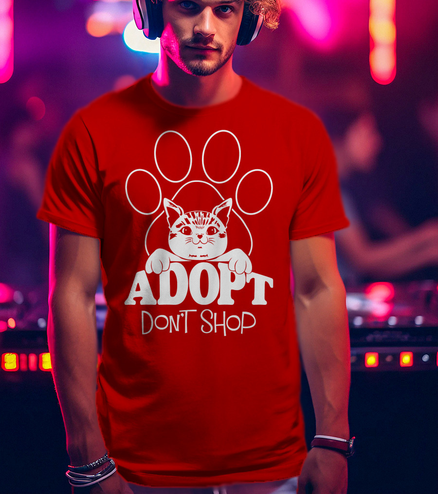 Cat Paw Adopt Don't Shop T-Shirt