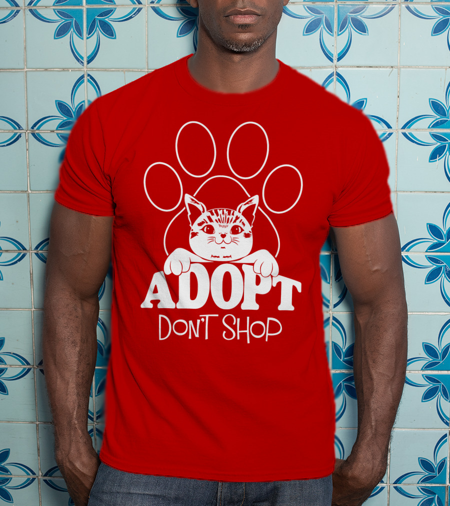 Cat Paw Adopt Don't Shop T-Shirt