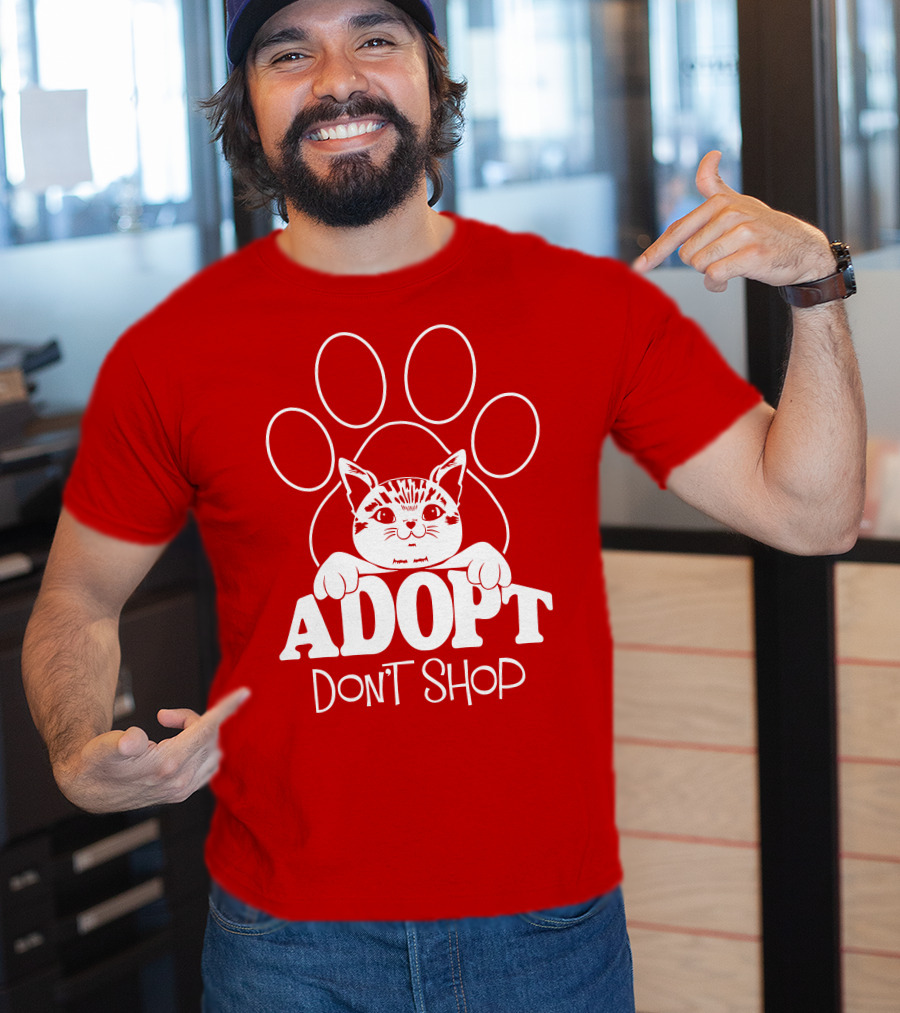 Cat Paw Adopt Don't Shop T-Shirt