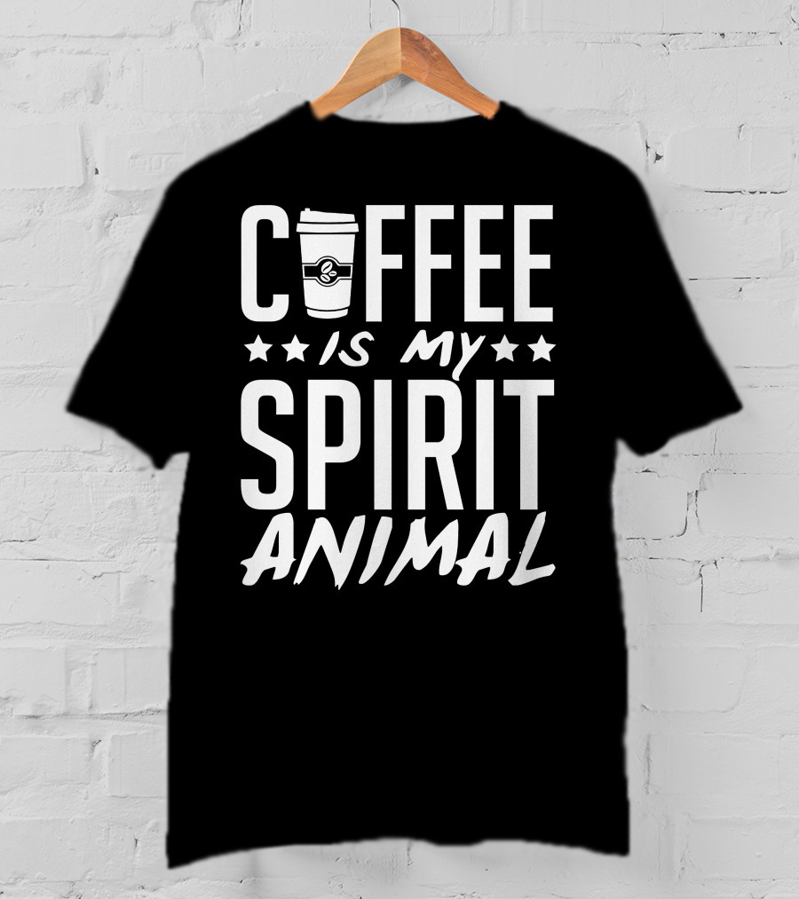 Coffee Is My Spirit Animal Coffee Cup Stars T-Shirt