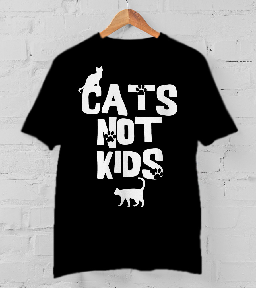 Cats Not Kids Paw Prints T-Shirt