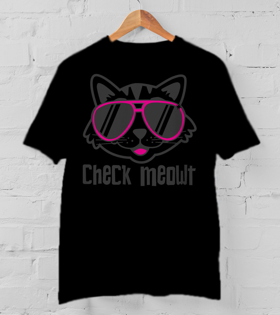 Check Meowt Cool Cat Sunglasses T-Shirt