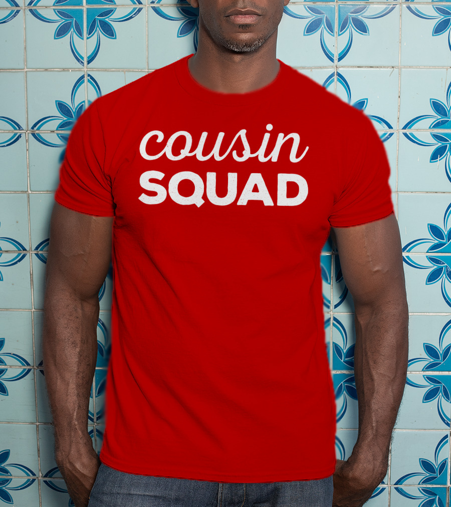 Cousin Squad Red Bold Text Family Team Bonding T-Shirt