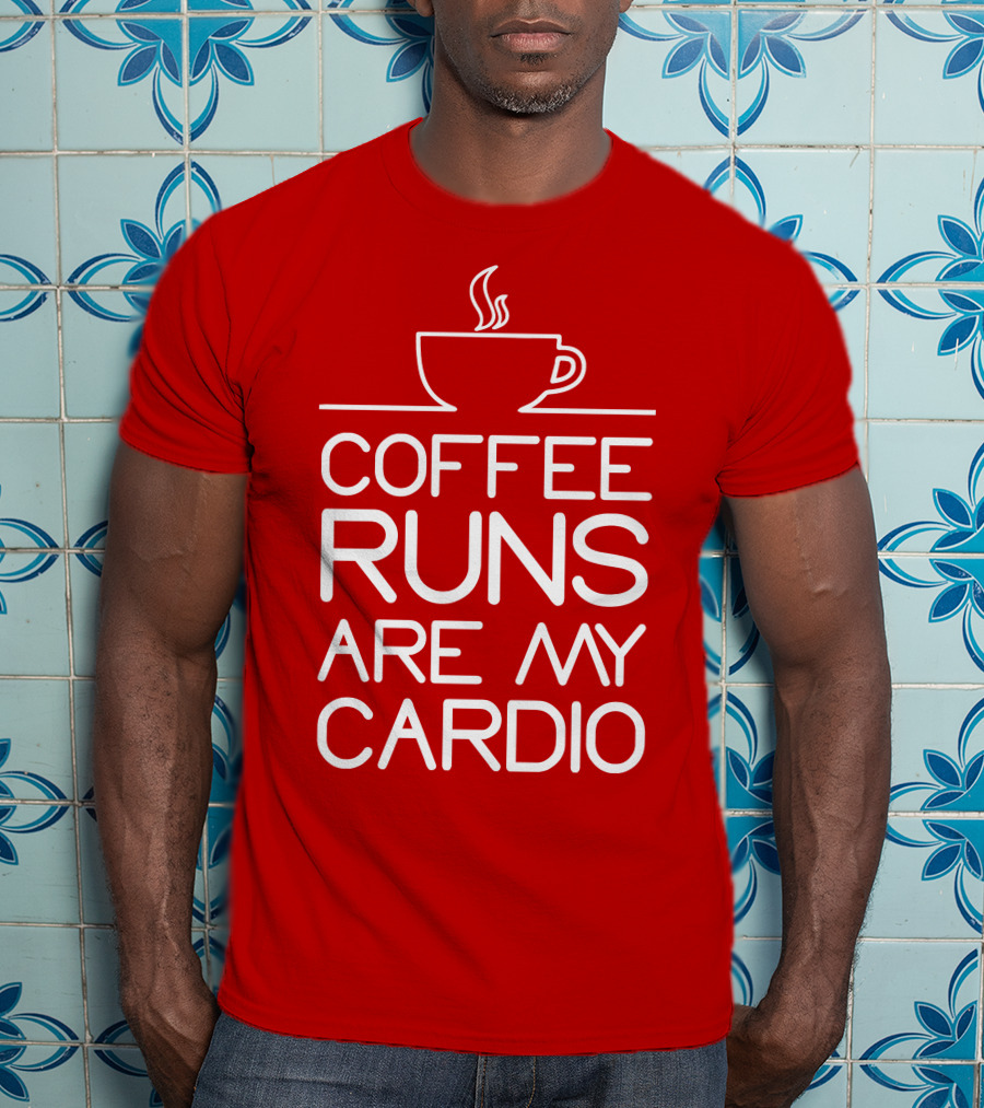 Coffee Runs Are My Cardio Cup Icon T-Shirt