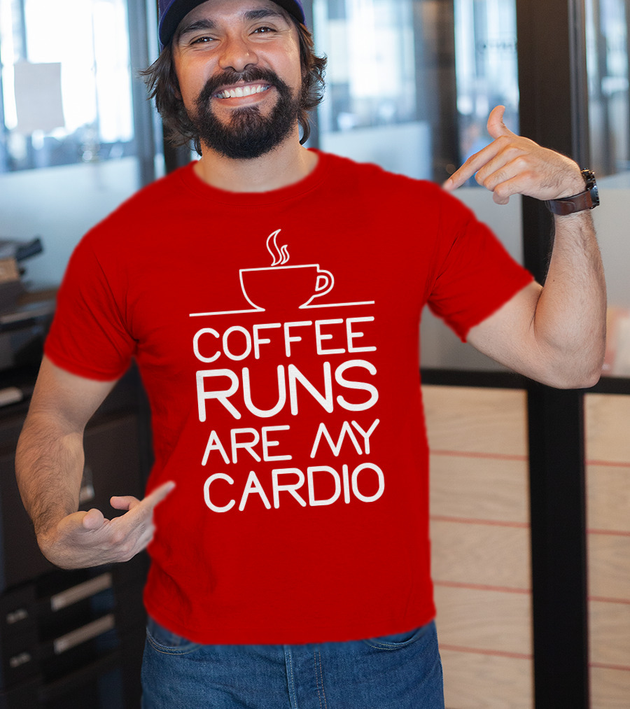 Coffee Runs Are My Cardio Cup Icon T-Shirt