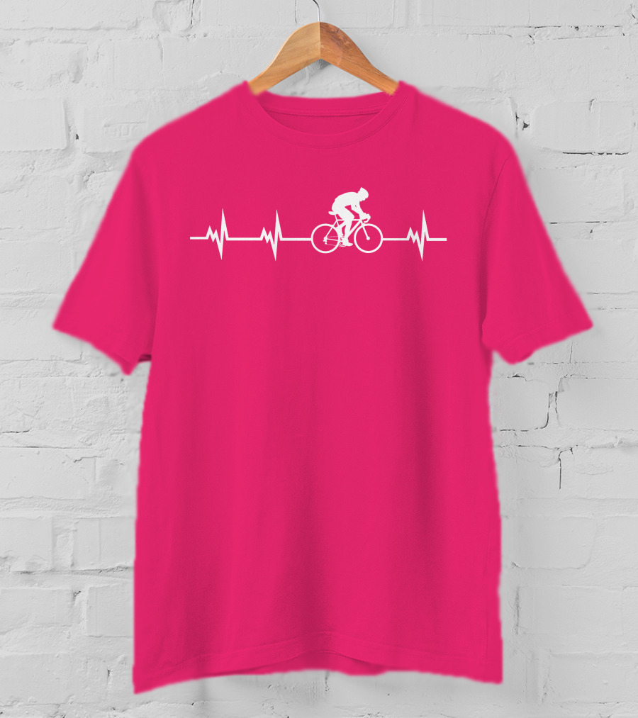 Cycling Heartbeat Bicycle Rider Pulse Line T-Shirt