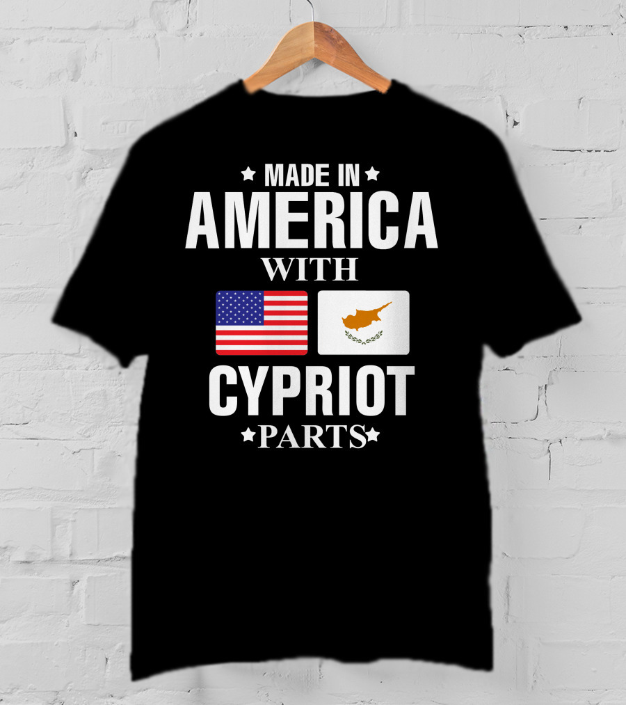 Made In America With Cypriot Parts USA Cyprus Flags T-Shirt