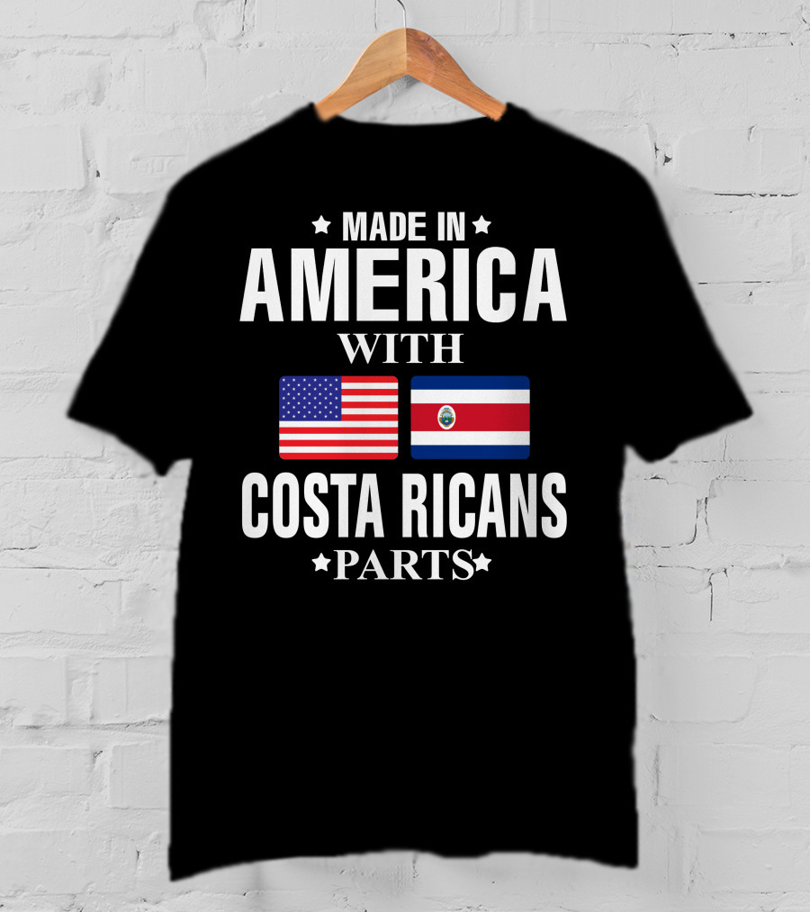 Made In America With Costa Ricans Parts Flags T-Shirt