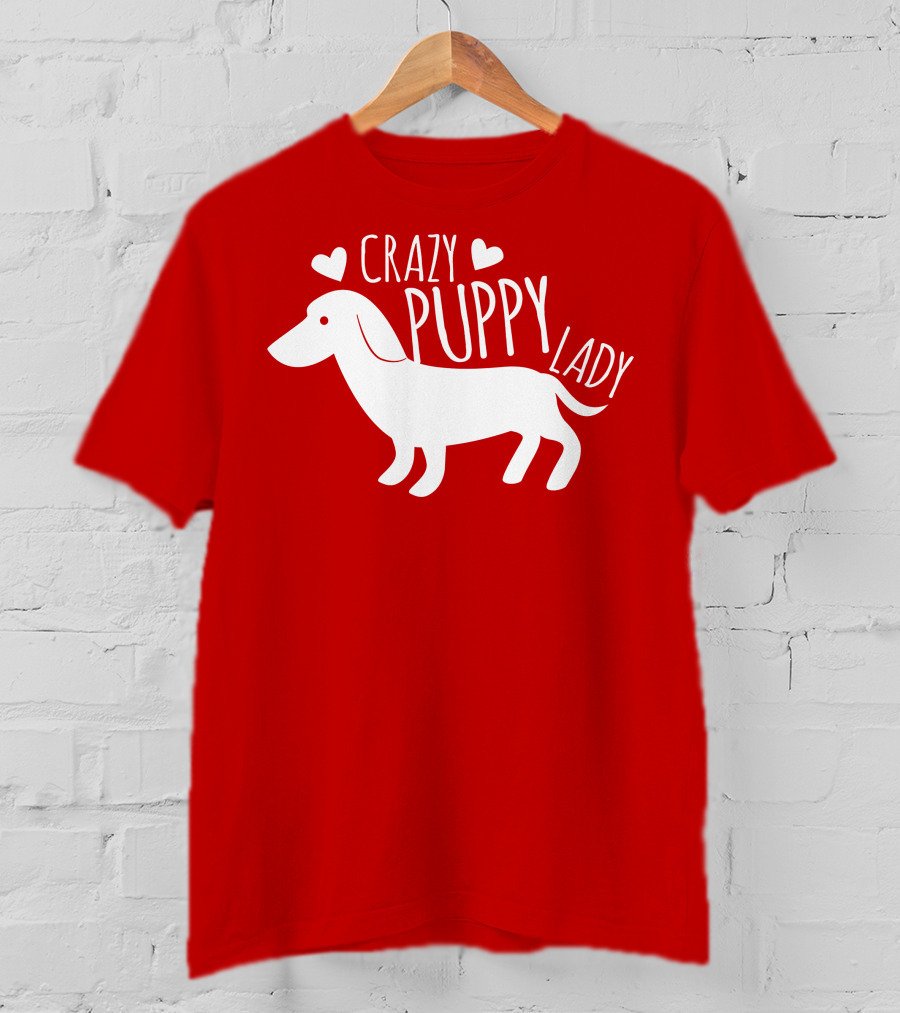 CRAZY PUPPY LADY Dachshund Heart T-Shirt