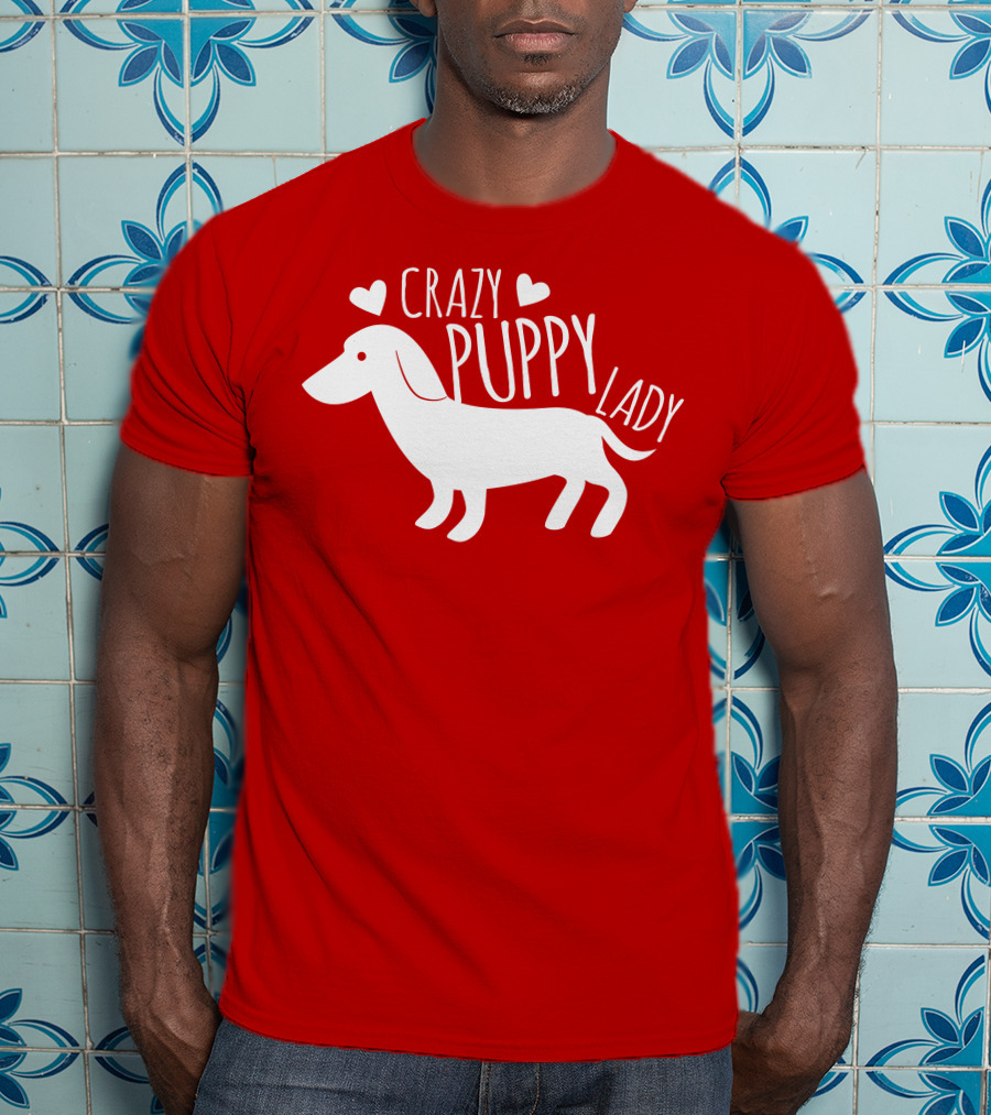 CRAZY PUPPY LADY Dachshund Heart T-Shirt