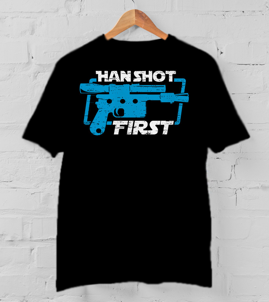 Han Shot First Blue Blaster T-Shirt