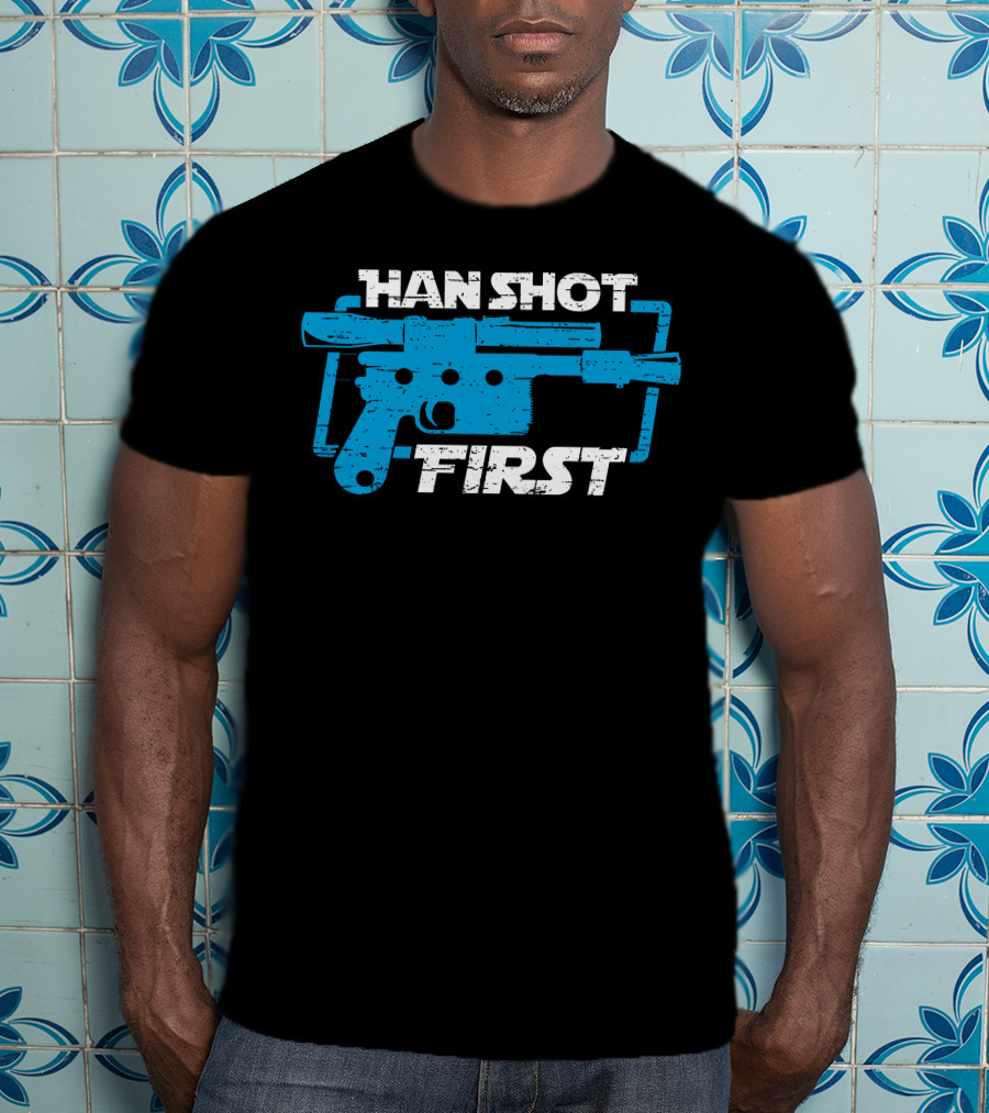 Han Shot First Blue Blaster T-Shirt