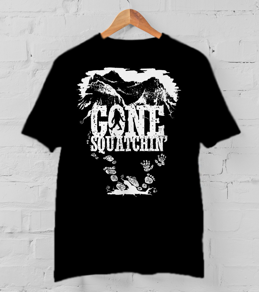 Gone Squatchin' Mountain And Footprint Adventure T-Shirt