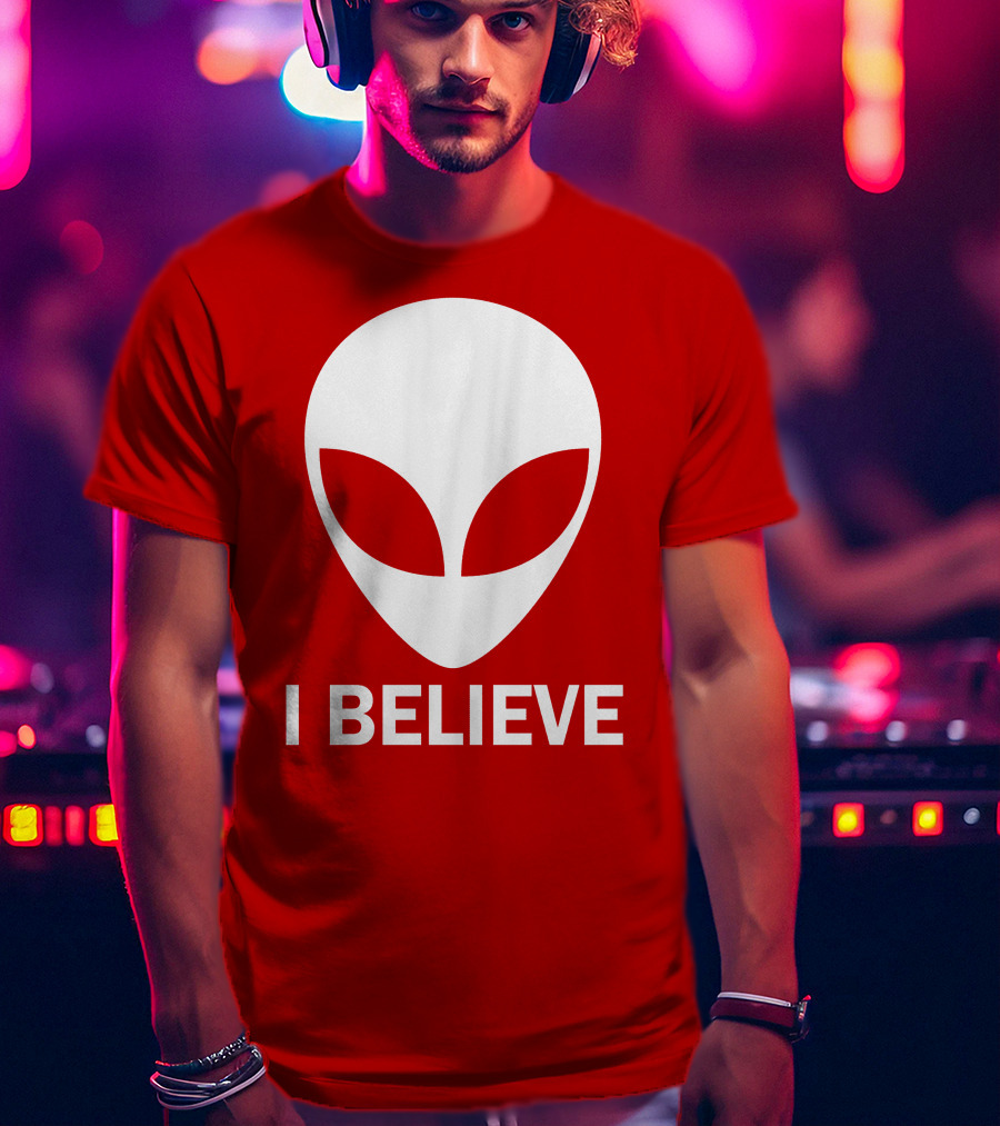 I Believe Alien Face T-Shirt