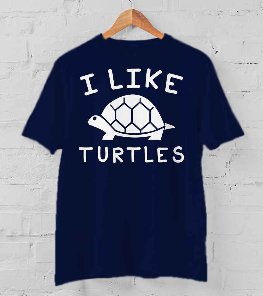 I Like Turtles Funny Tortoise Lover Geometric T-Shirt