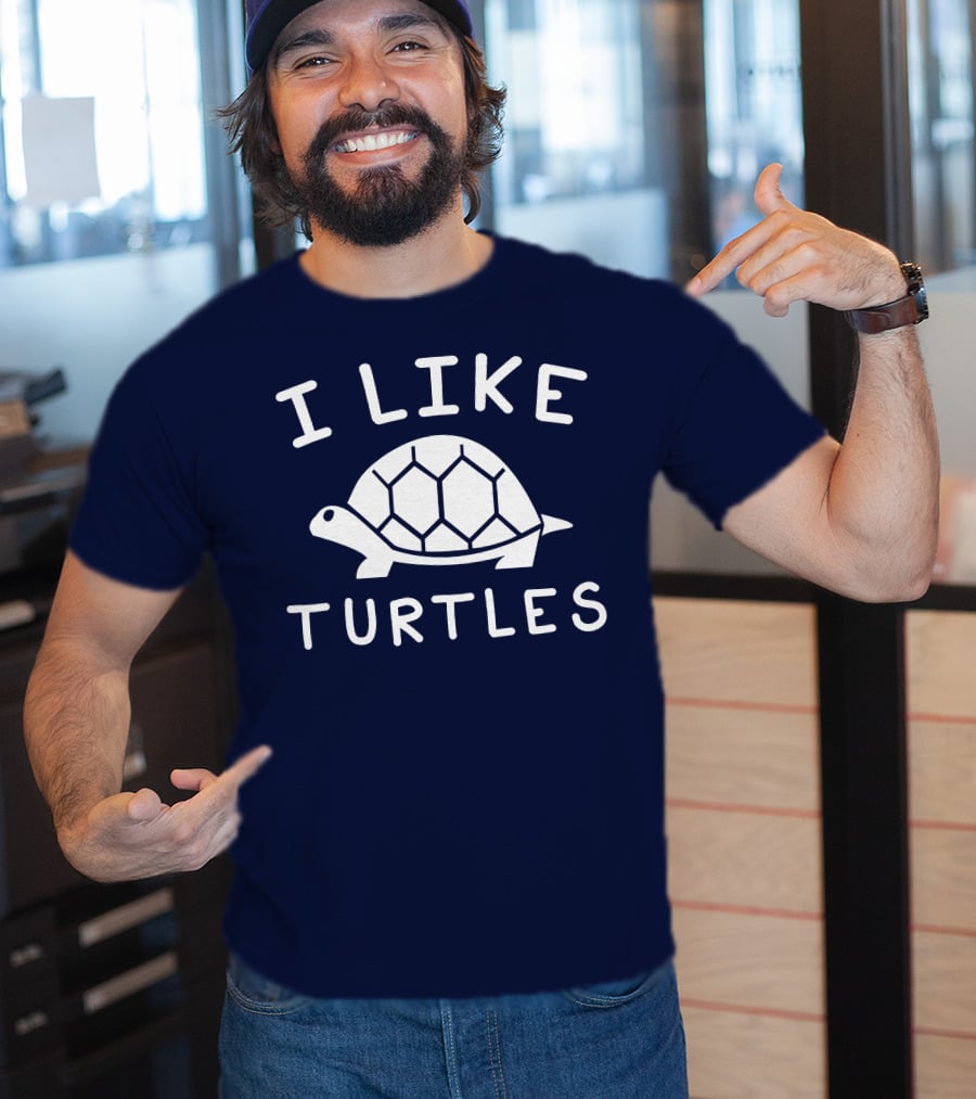 I Like Turtles Funny Tortoise Lover Geometric T-Shirt
