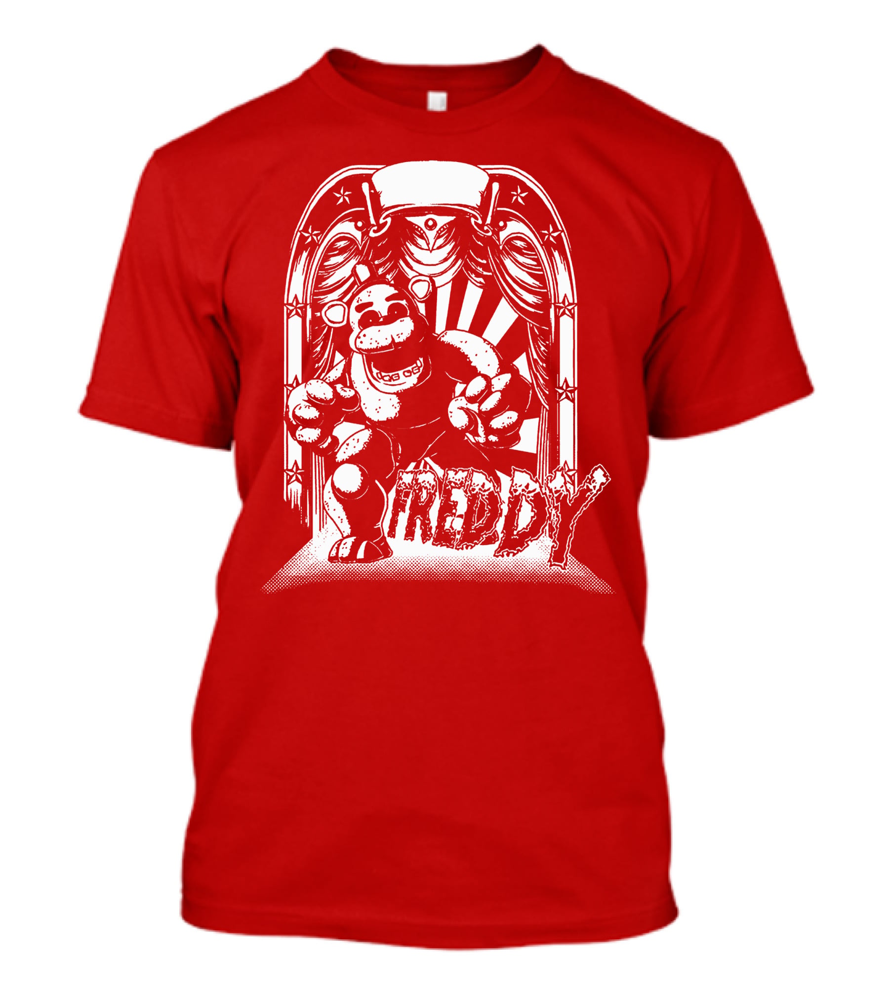 Freddy Fazbear Curtain Stage Retro Archway-style T-Shirt