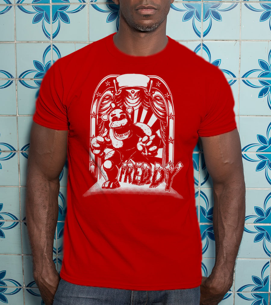 Freddy Fazbear Curtain Stage Retro Archway-style T-Shirt