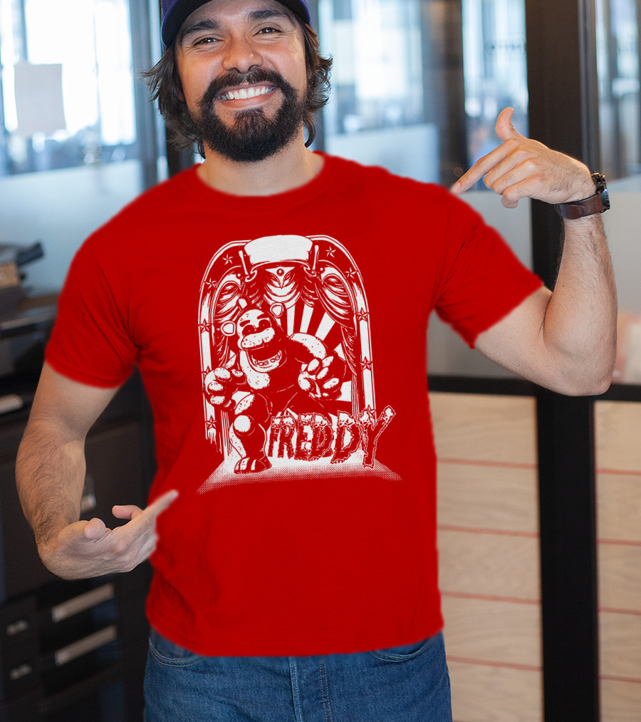 Freddy Fazbear Curtain Stage Retro Archway-style T-Shirt