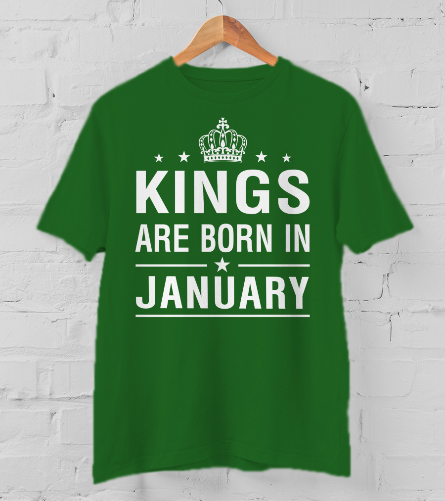 Kings Are Born In January Crown Stars T-Shirt