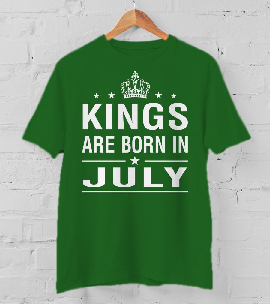 Kings Are Born In July Crown Stars T-Shirt